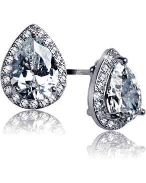 FREE Gold Earrings - Stunning white gold plated waterdrop stud earrings