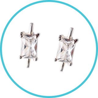 FREE Gold Earrings - Regal Princess Cut Luminaire Studs